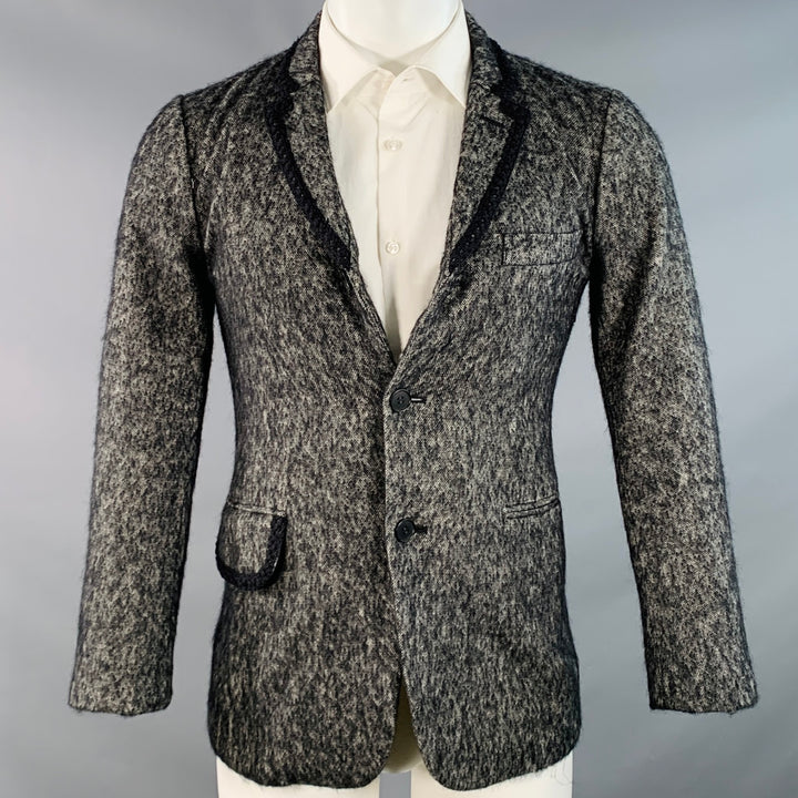 COMME des GARCONS HOMME PLUS AW12 Size XS Grey Black Wool Notch Lapel Sport Coat
