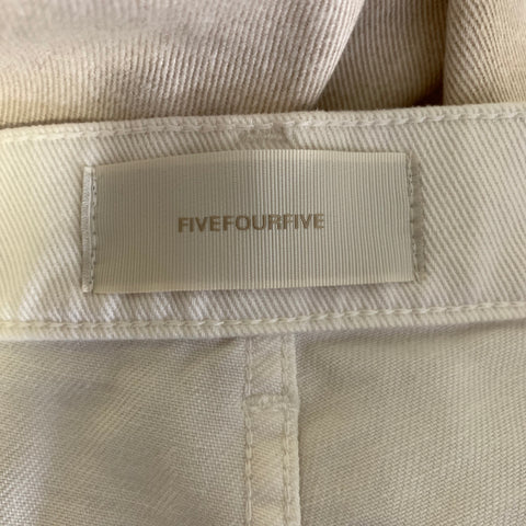 FIVEFOURFIVE Size S Beige White Cotton Wide Leg Jeans