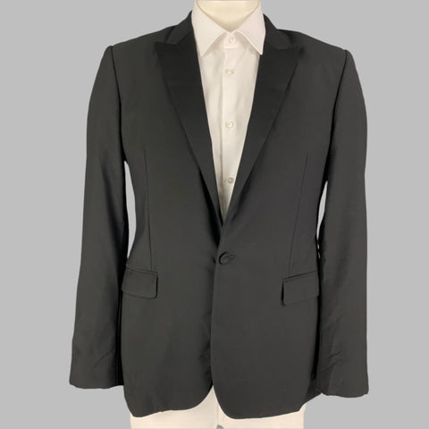 CALVIN KLEIN COLLECTION Taille 41 Manteau de sport de smoking en laine noire