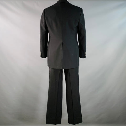POLO by RALPH LAUREN Size 40 Regular Black Wool Peak Lapel Suit