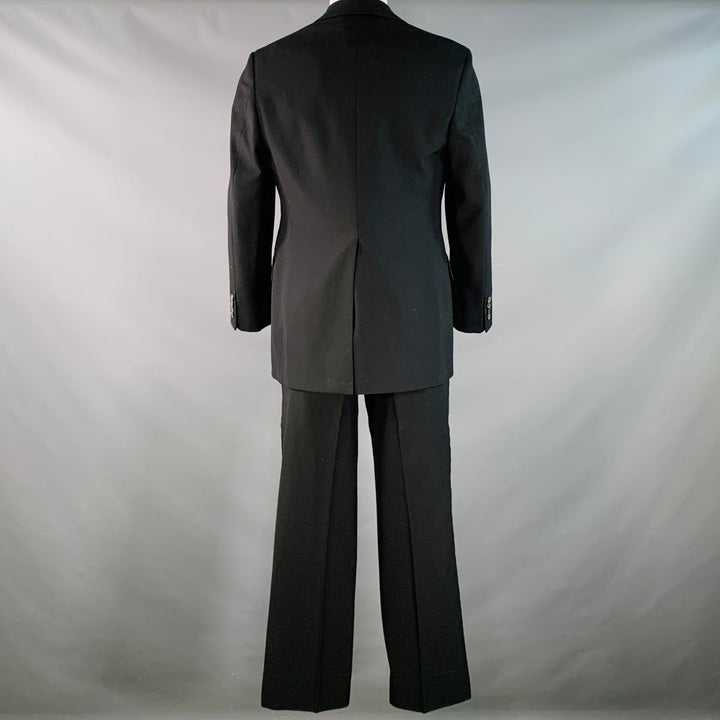 POLO by RALPH LAUREN Size 40 Regular Black Wool Peak Lapel Suit