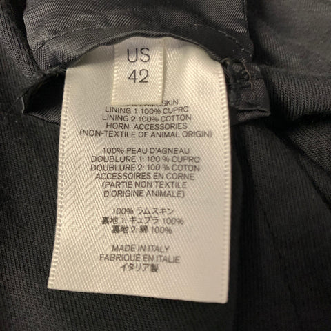 THE ROW Size 42 Black Lambskin Hooded Jacket