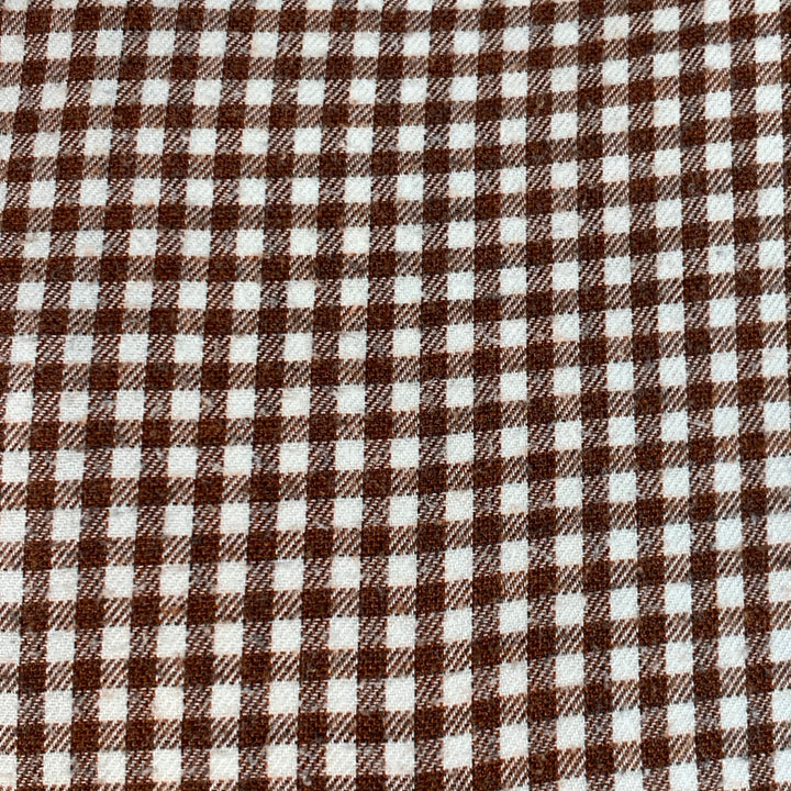 LORO PIANA Size L Brown White Gingham Cotton One Pocket Long Sleeve Shirt