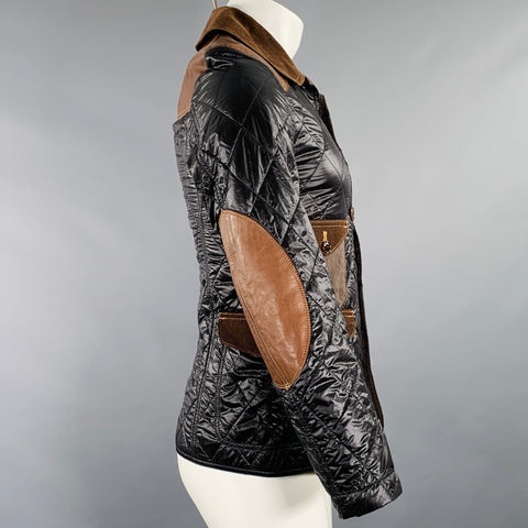 JUNYA WATANABE 2009 Size XS Black Brown Quilted Nylon Corduroy Jacket