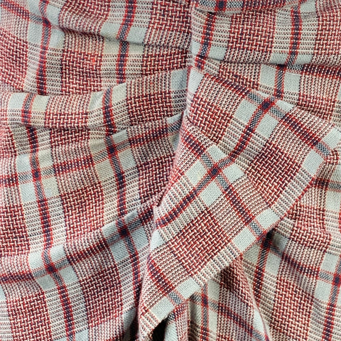 ISABEL MARANT ETOILE Size S Grey Navy Red Linen Plaid Ruched Knee Length Skirt