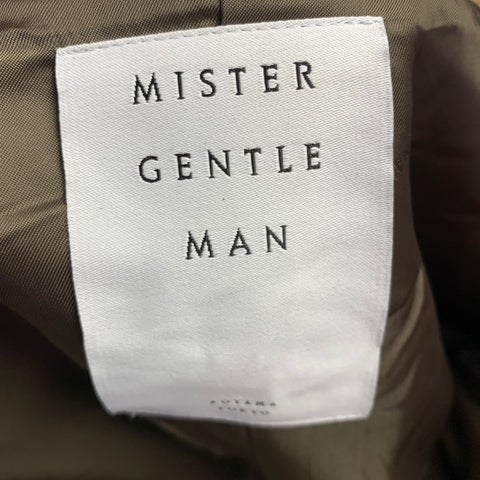 MR. GENTLEMAN Size 42 Khaki Solid Wool Blend Notch Lapel Coat