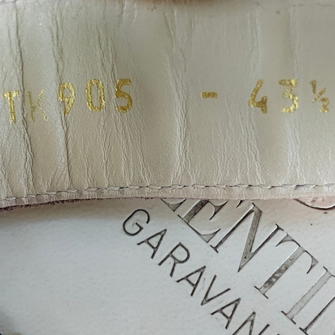 VALENTINO Size 10.5 Tan Multi Color Embroidery Leather Straps Sandals