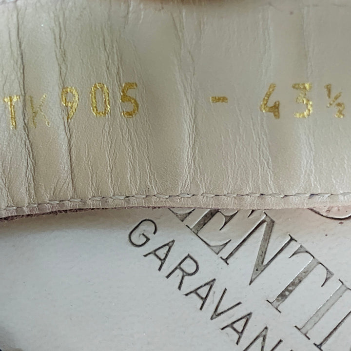 VALENTINO Size 10.5 Tan Multi Color Embroidery Leather Straps Sandals