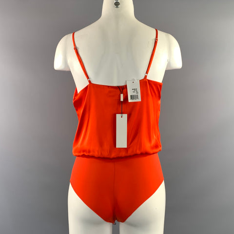 L'AGENCE Size XS Red Silk Body suit Casual Top