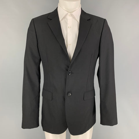 CALVIN KLEIN COLLECTION Taille 38 Manteau de sport à revers cranté en laine noire