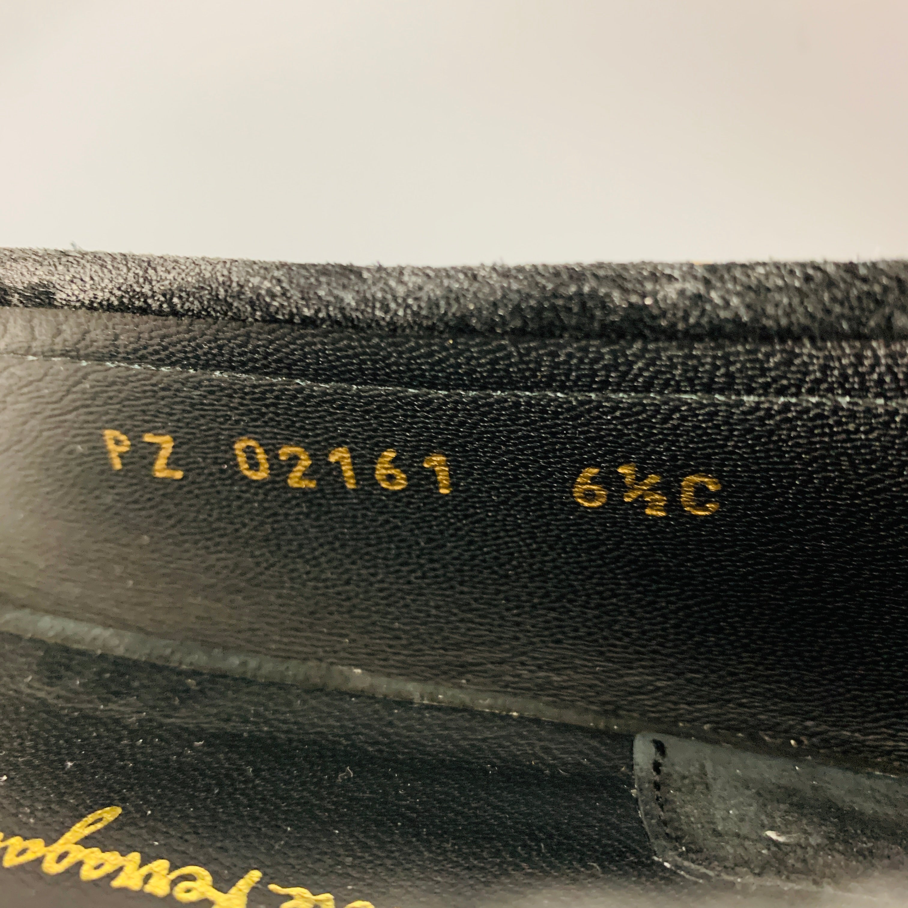 SALVATORE FERRAGAMO Size 6.5 Black Silver Gold Suede Loafer Flats