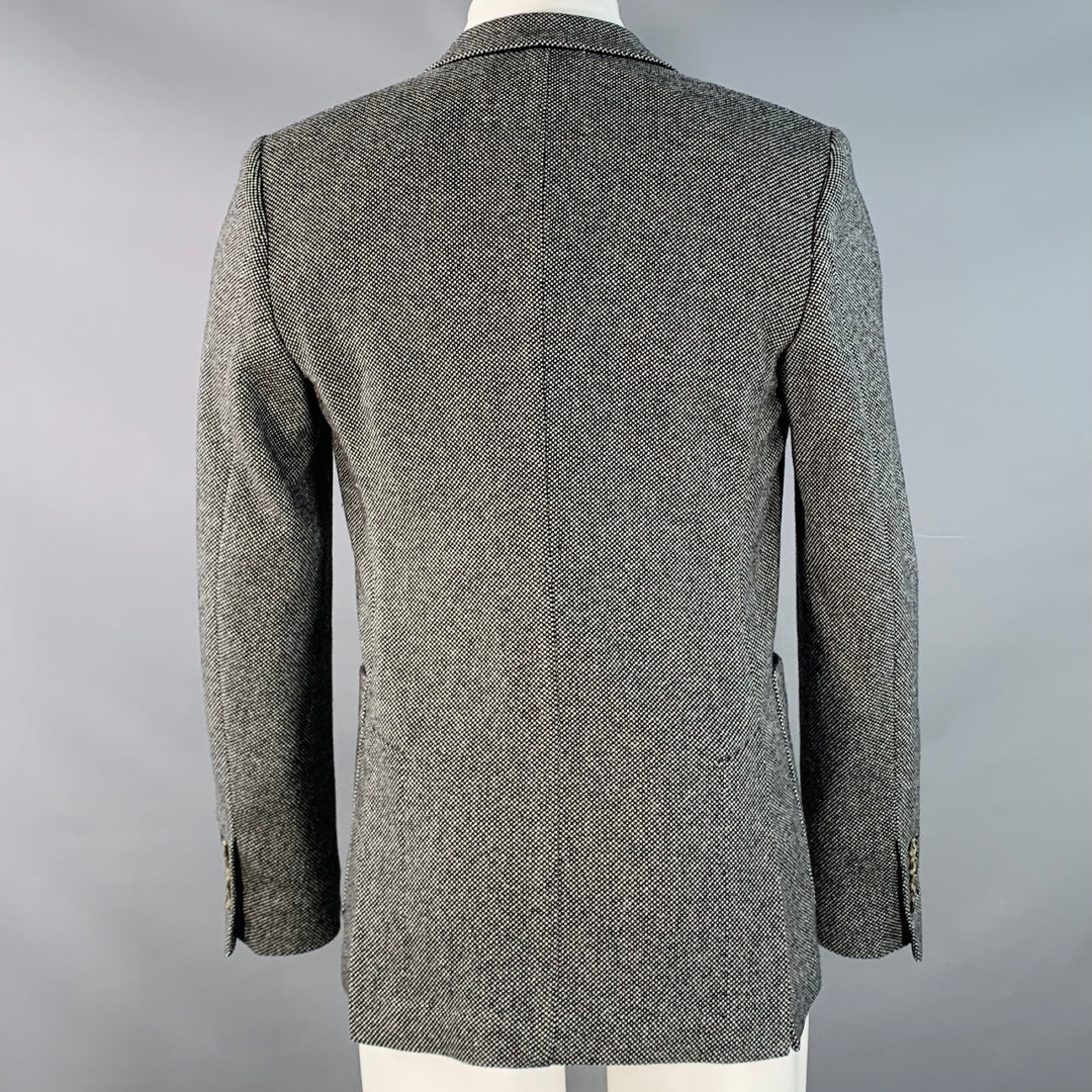 AMI by ALEXANDRE MATTIUSSI Size 36 Black Grey Woven Wool Blend Notch Lapel Sport Coat
