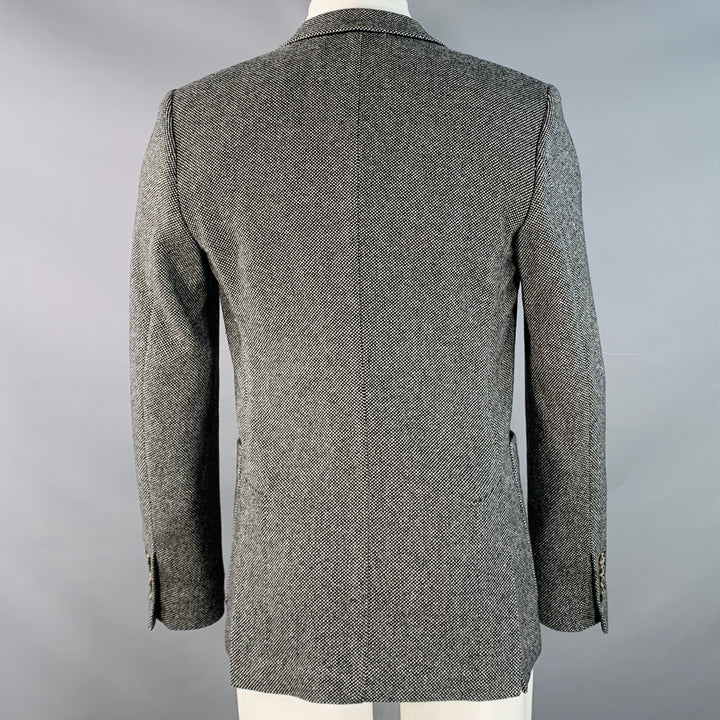 AMI by ALEXANDRE MATTIUSSI Size 36 Black Grey Woven Wool Blend Notch Lapel Sport Coat