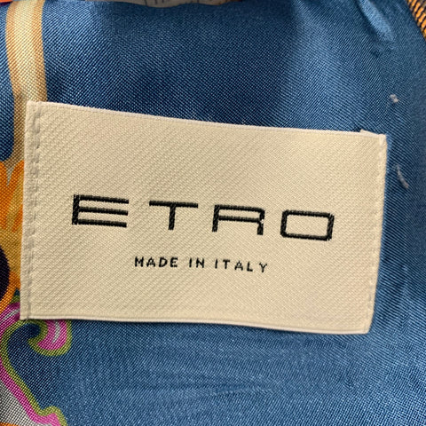 ETRO Size 38 Multi Color Plaid Linen Cotton Double Button Sport Coat