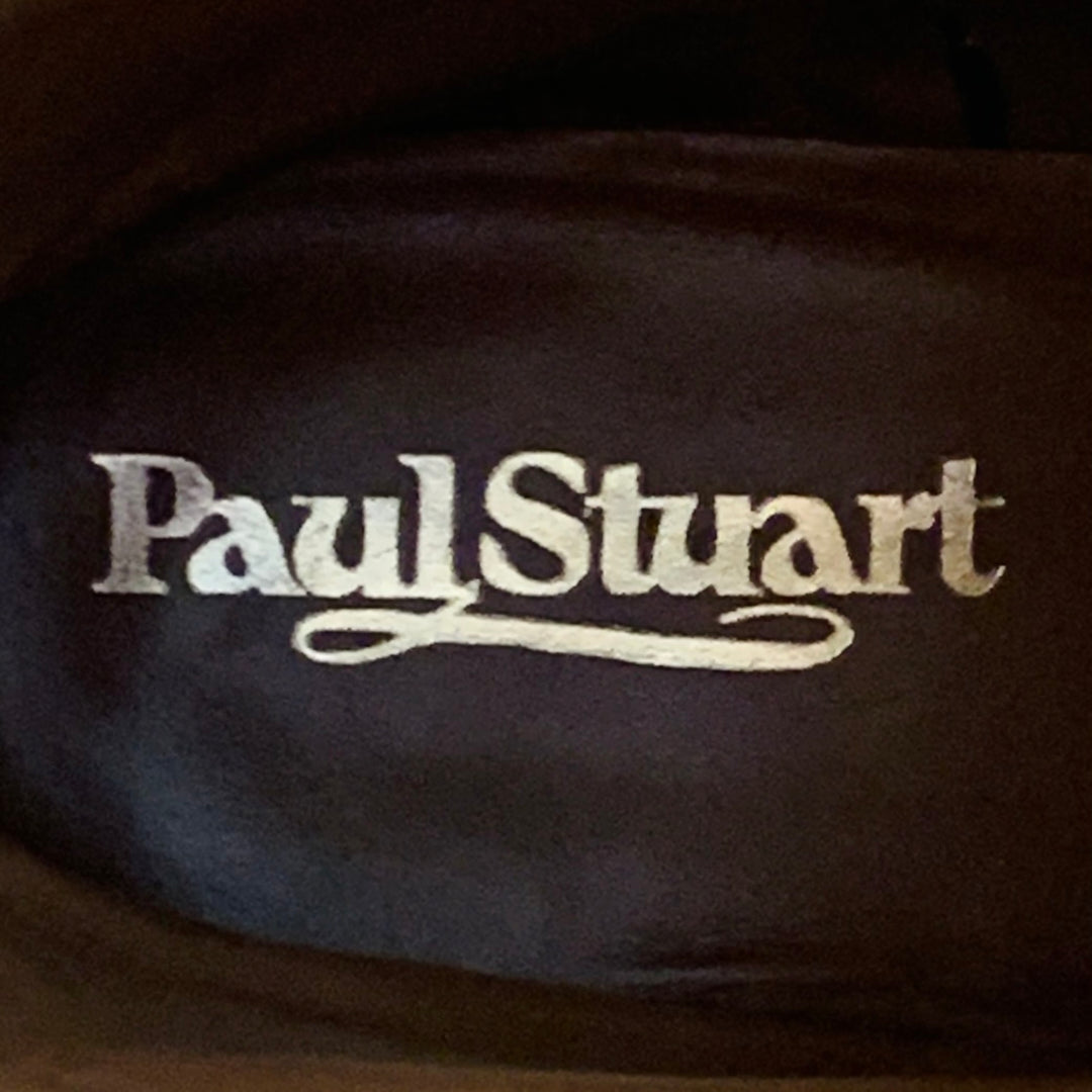 PAUL STUART Size 7.5 Black Tan Leather Side Zipper Riding Boots