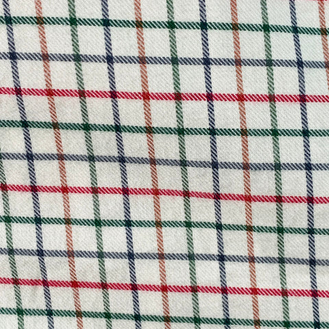 DRAKES LONDON Size L Beige Red Green Checkered Cotton Long Sleeve Shirt
