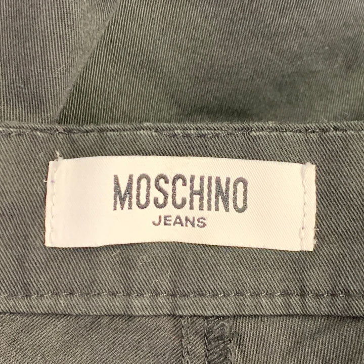 MOSCHINO Size 8 Black Cotton Blend Lace-Up Casual Pants