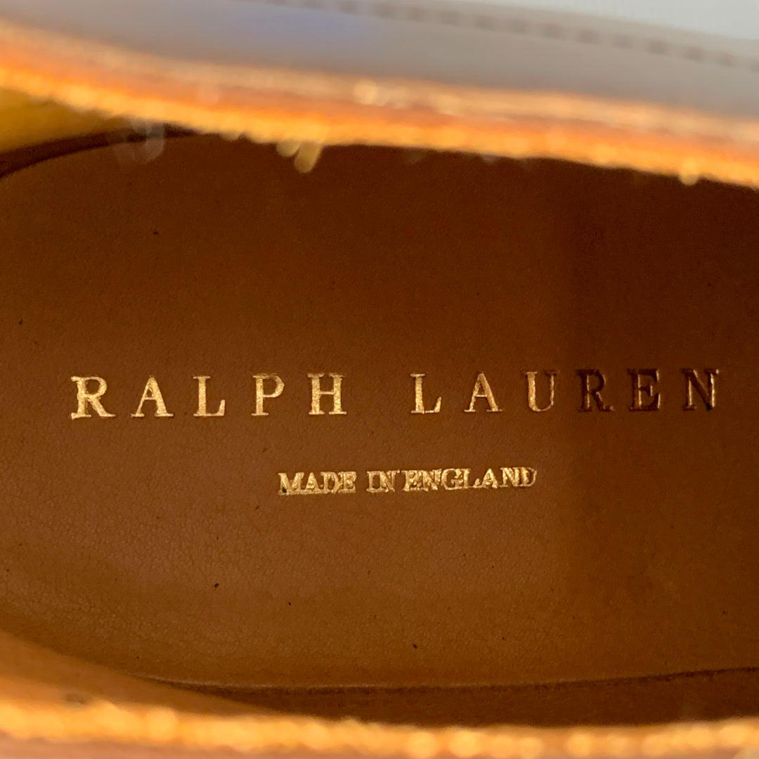 RALPH LAUREN Size 10.5 Gifford Brown Cordovan Leather Lace-Up Ankle Boots
