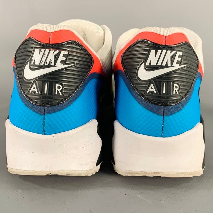 NIKE 2012 Size 10.5 What the Max White Multi Color Color Block Mesh Lace-Up Sneakers