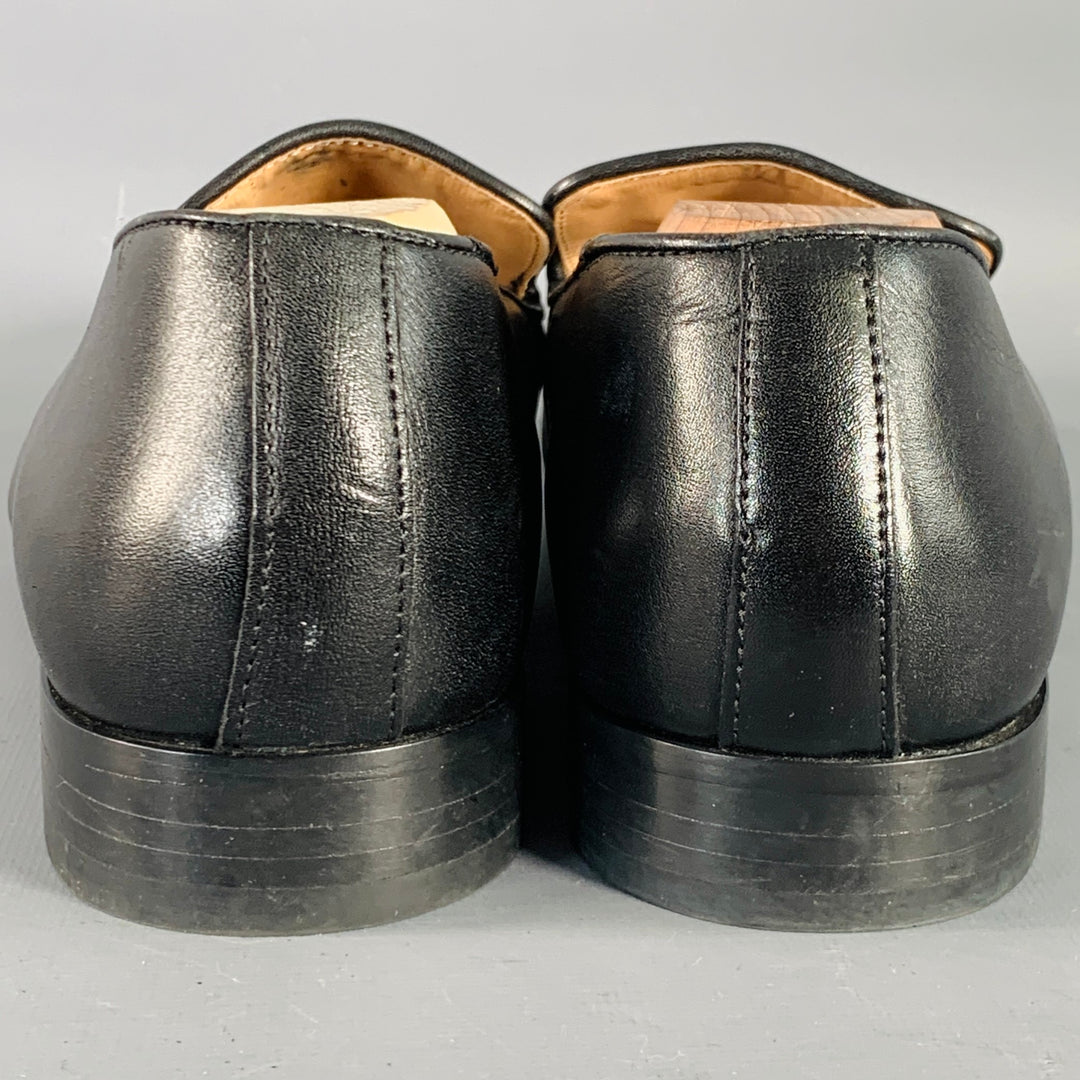 3DM LIFESTYLE Size 11 Venetian Black Calfskin Leather Slip On Loafers
