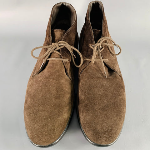 TOD'S Size 10.5 Brown Suede Ankle Chukka Boots