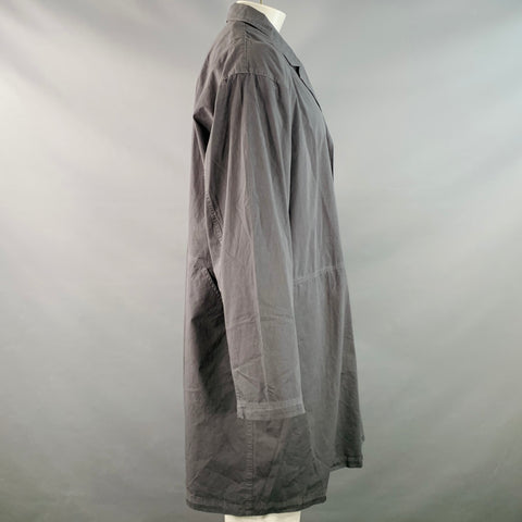 SNOW PEAK Size XL Grey Charcoal Dyed Cotton Oversized Button Up Coat