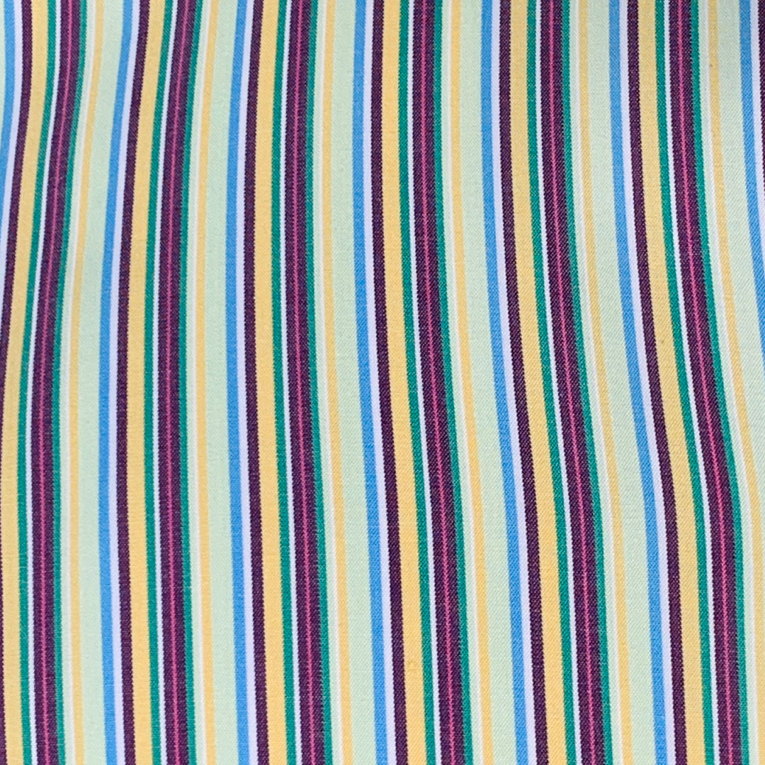ETRO Size XL Multi Color Stripe Cotton Long Sleeve Shirt