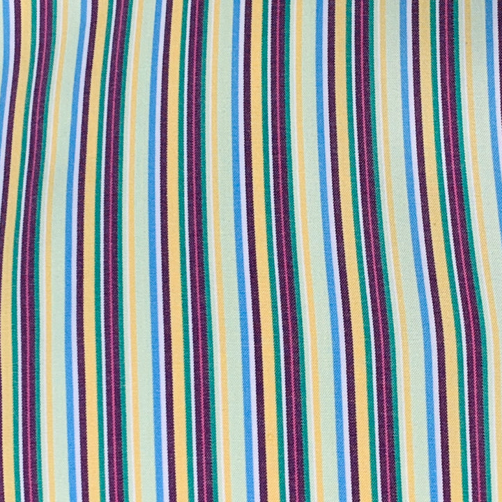 ETRO Size XL Multi Color Stripe Cotton Long Sleeve Shirt