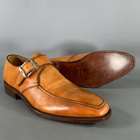 BARRETT Size 9.5 Tan Brown Leather Monk Strap Loafers