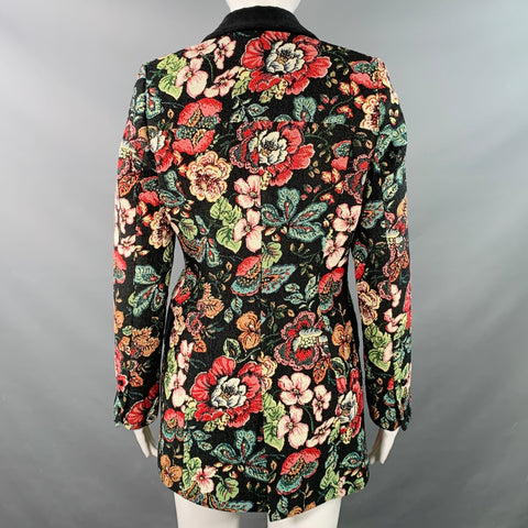 ANNE FONTAINE Size 4 Saskia Black Multi-Color Jacquard Jacket  Blazer