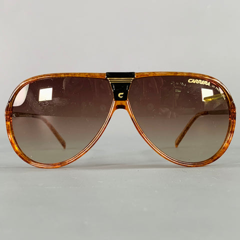 CARRERA Brown Gold Mixed Materials Acetate Metal Sunglasses