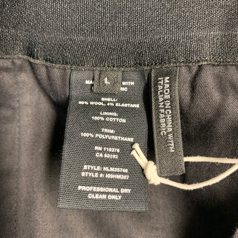 HELMUT LANG Size L Black Silver Stripe Wool Blend Casual Pants