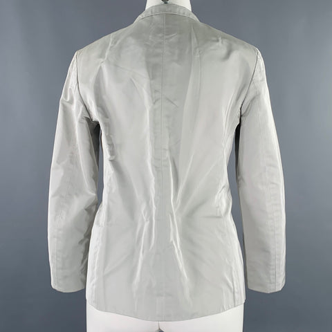 JIL SANDER Size 8 Grey Polyester Silk Single Button Jacket