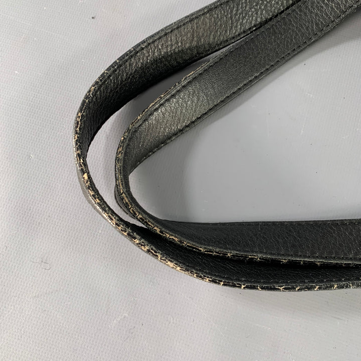 MAX MARA Black Leather Tote Top Handles Zip Handbag