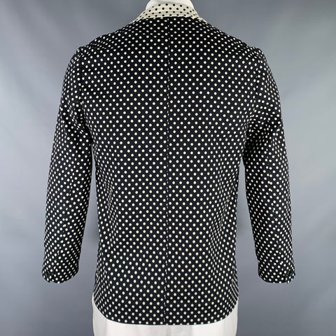 HENRIK VIBSKOV Size L Black White Polka Dot Cotton Blend Sport Coat