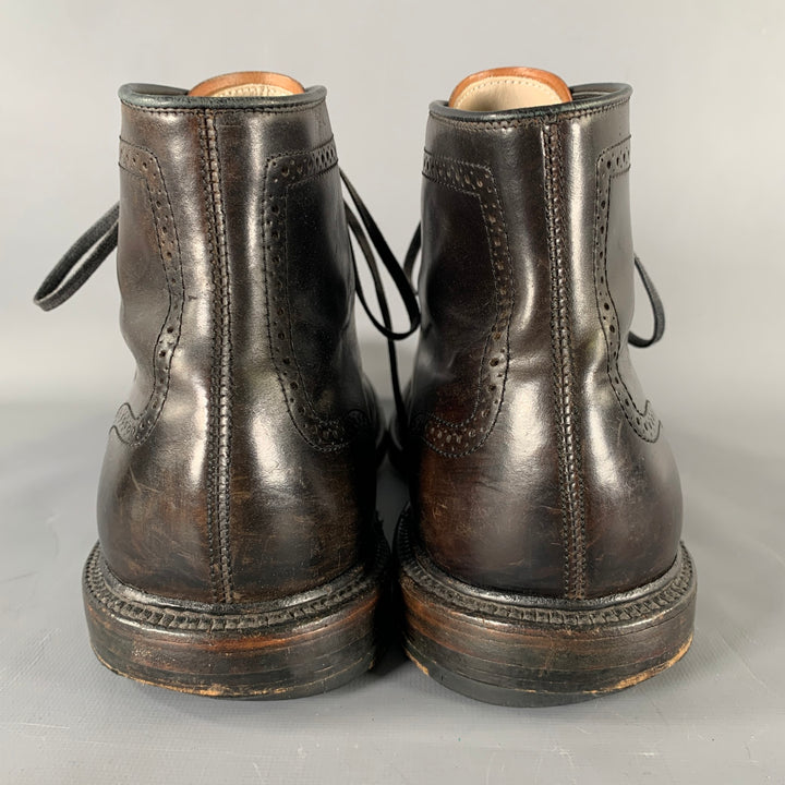 ALDEN Size 12 Black Wingtip Leather Ankle Boots