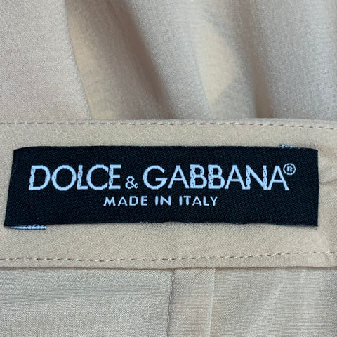 DOLCE & GABBANA SS23 1997-98 Re-issue Size 6 Beige Silk Blend Pencil Long Skirt