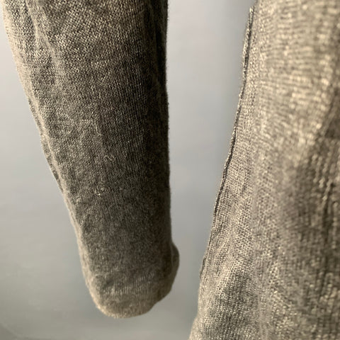 JOHN VARVATOS Size M Grey Charcoal Heather Linen Cotton Metallic Cardigan