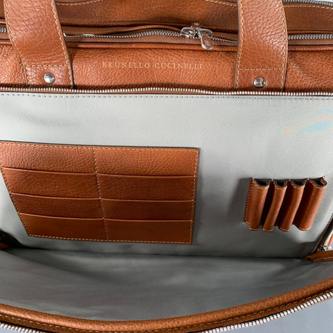 BRUNELLO CUCINELLI Tan Leather Briefcase Bag
