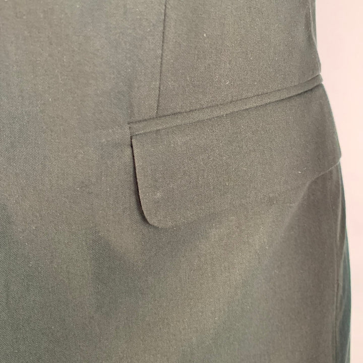 DRIES VAN NOTEN Size 34 Dark Green Cotton Twill Notch Lapel Suit