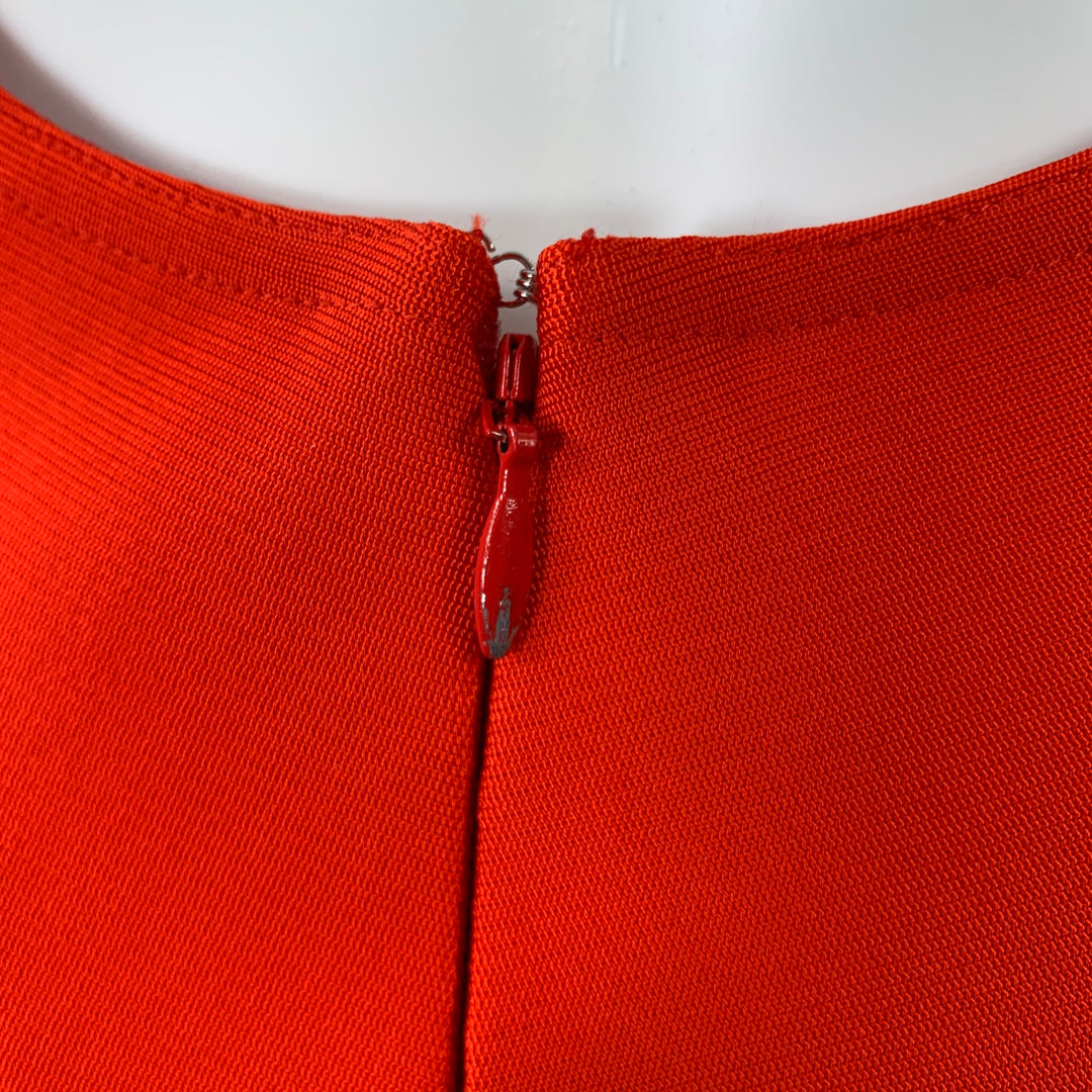 ALAIA Size 4-Sculpting Corset Red Viscose Blend Cap Sleeves Maxi Gown Dress