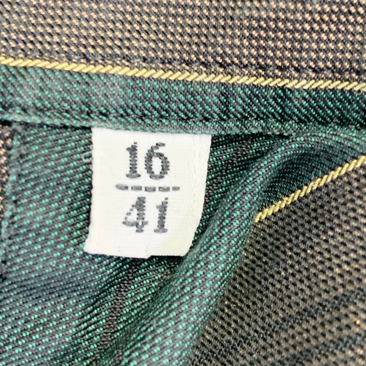 JEAN PAUL GAULTIER Size L Green Brown Stripe Sleeveless One Pocket Tie Suit