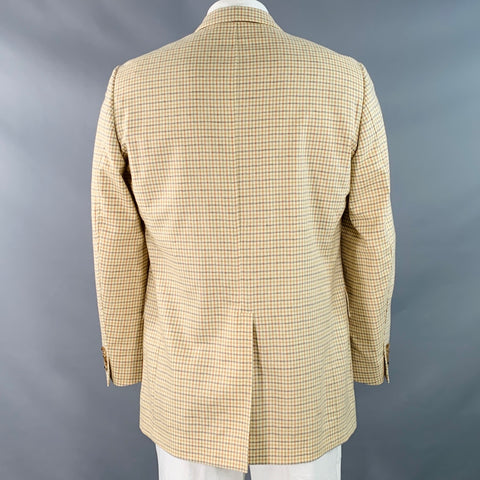 O'CONNELL'S Size 42 Yellow Multi Color Checkered Cashmere Sport Coat
