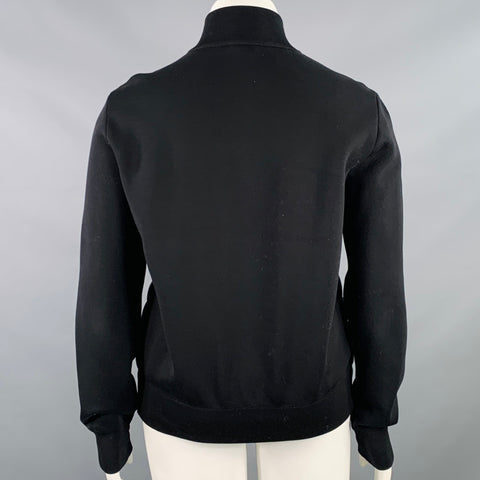 MONCLER Size L Black Nylon Quilted Double Zipper Jacket