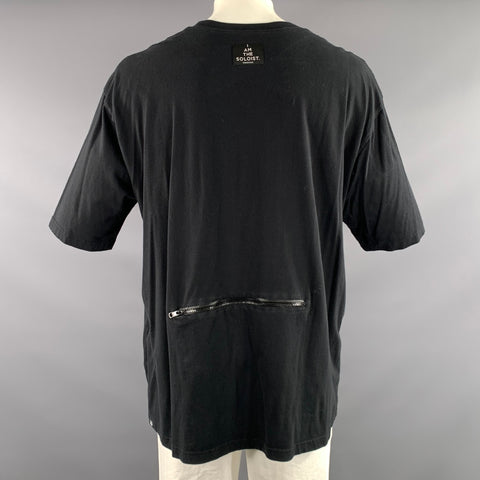 CONVERSE Size XL Black Solid Cotton Oversized T shirt