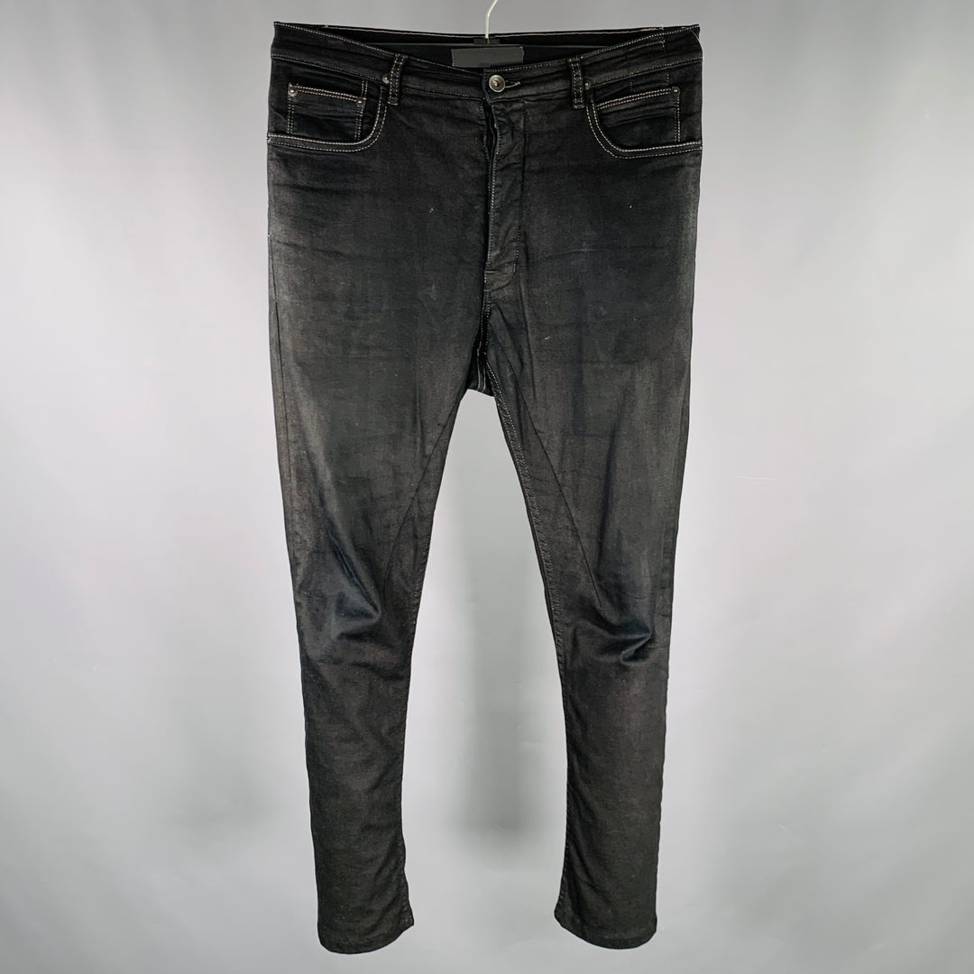 DRKSHDW Size 32 Torrence Cut Black Cotton Blend Button Fly Jeans