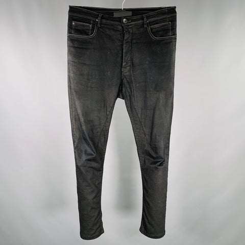 DRKSHDW Size 32 Torrence Cut Black Cotton Blend Button Fly Jeans