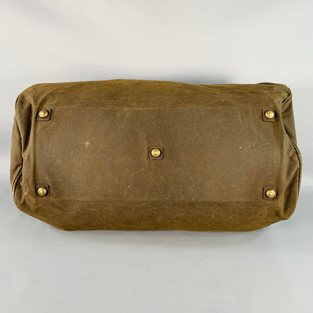 BARBOUR Wax Holdall Brown Olive Waxed Cotton Duffle Bag