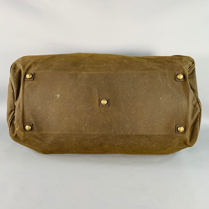 BARBOUR Wax Holdall Brown Olive Waxed Cotton Duffle Bag