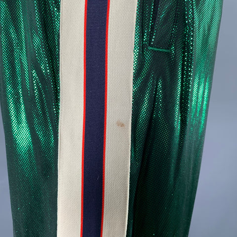 GUCCI Size XXL Green Side Stripe Acetate Blend Cruise Tracksuit
